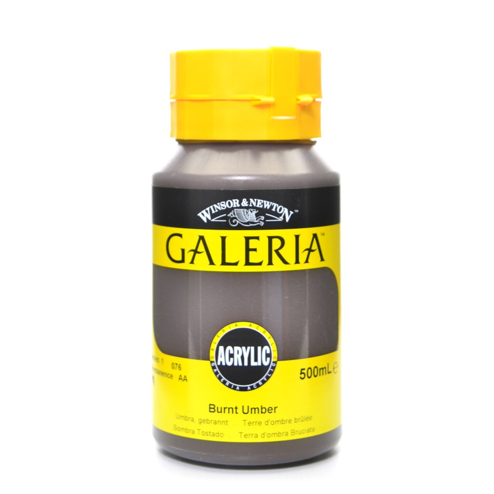 Winsor & Newton Galeria Flow Formula Acrylic Colors, 500 mL, Burnt Umber, 76