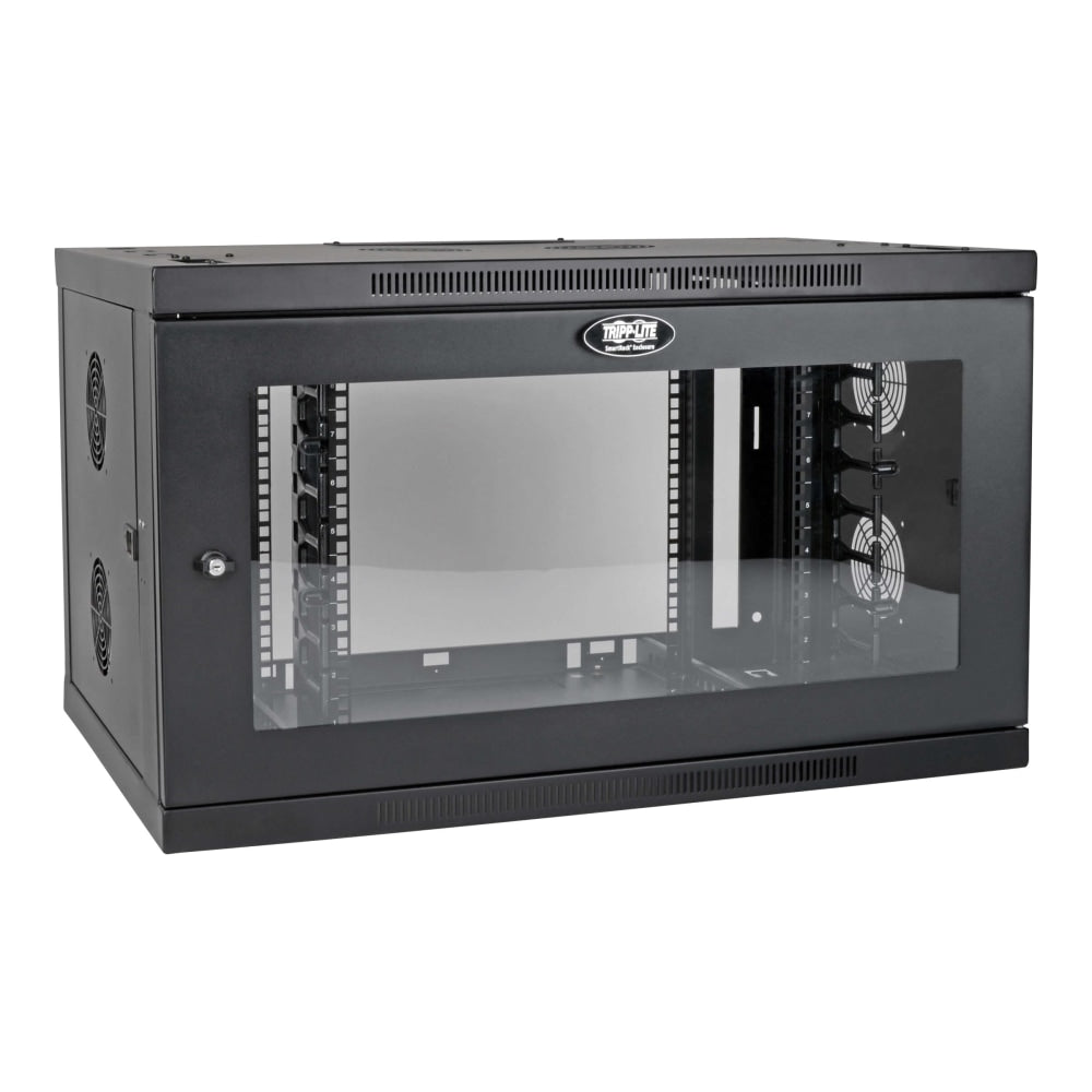 Tripp Lite 9U Wallmount Rack Enclosure Wide Cable Management Acrylic Window - For Server, LAN Switch, Patch Panel - 9U Rack Height x 19in Rack Width x 20.50in Rack Depth - Wall Mountable - Black Powder Coat