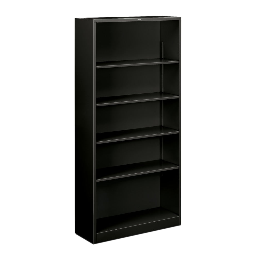 HON Brigade Steel Modular Shelving Bookcase, 5 Shelves, 72inH x 34-1/2inW x 12-5/8inD, Black