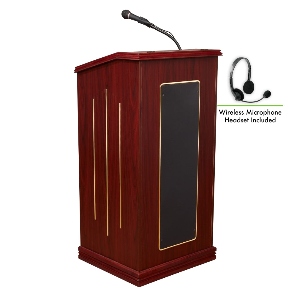 Oklahoma Sound? Prestige Sound Lectern With Wireless Headset Microphone, Mahogany