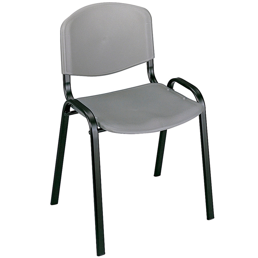 Safco Stack Chairs, Charcoal, Set Of 4