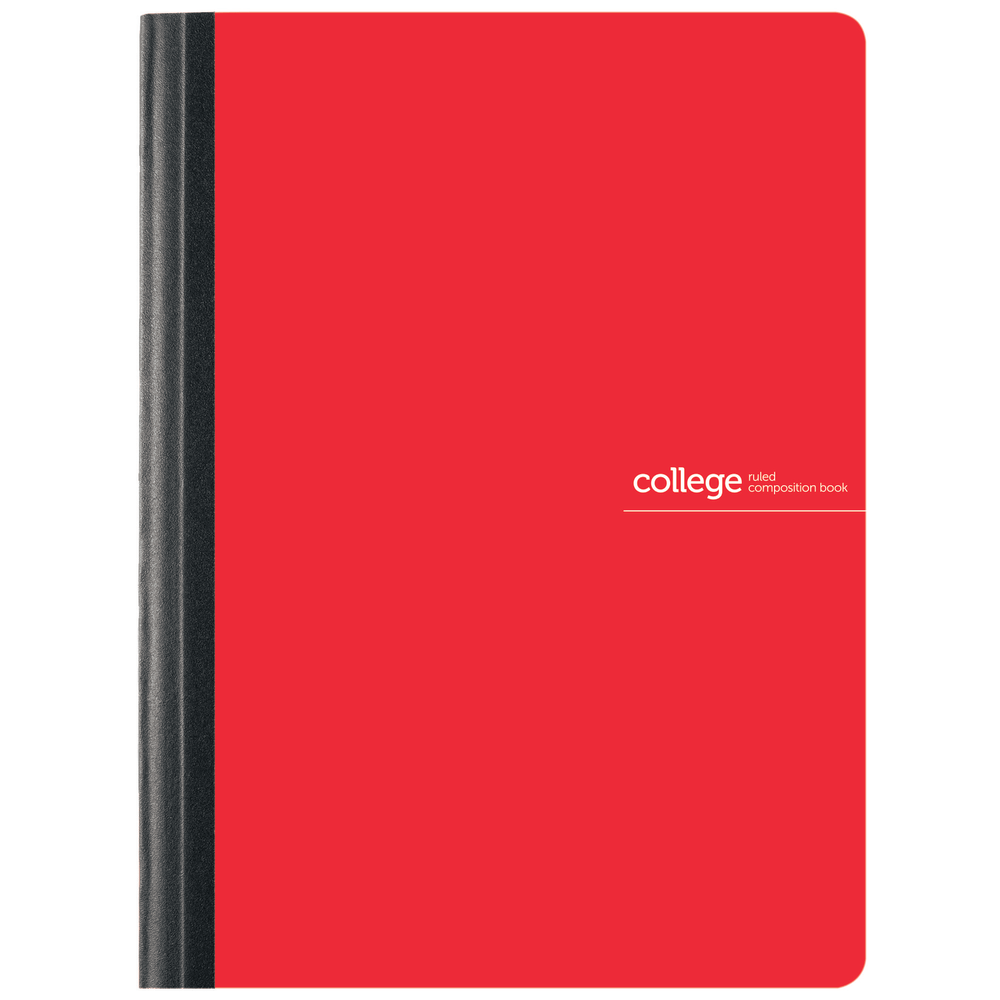 Office Depot Brand Poly Composition Book, 7-1/4in x 9-3/4in, College Ruled, 80 Sheets, Red