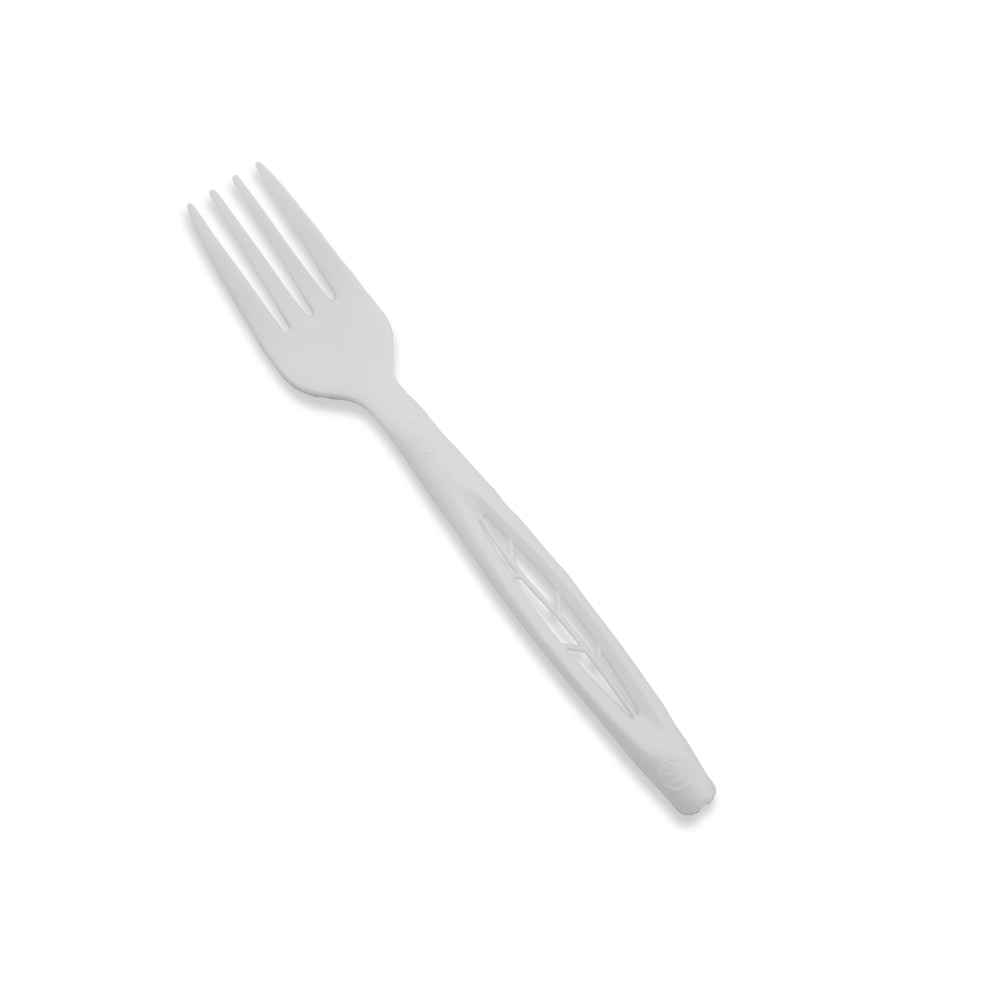 Stalk Market Compostable Heavyweight Forks, 6-1/2in, White, 50 Forks Per Box, Case Of 20 Boxes