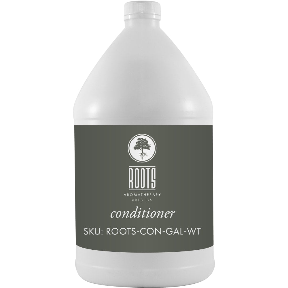 Hotel Emporium Bulk Conditioner, 1 Gallon, Roots Aromatherapy White Tea, Case Of 4 Bottles