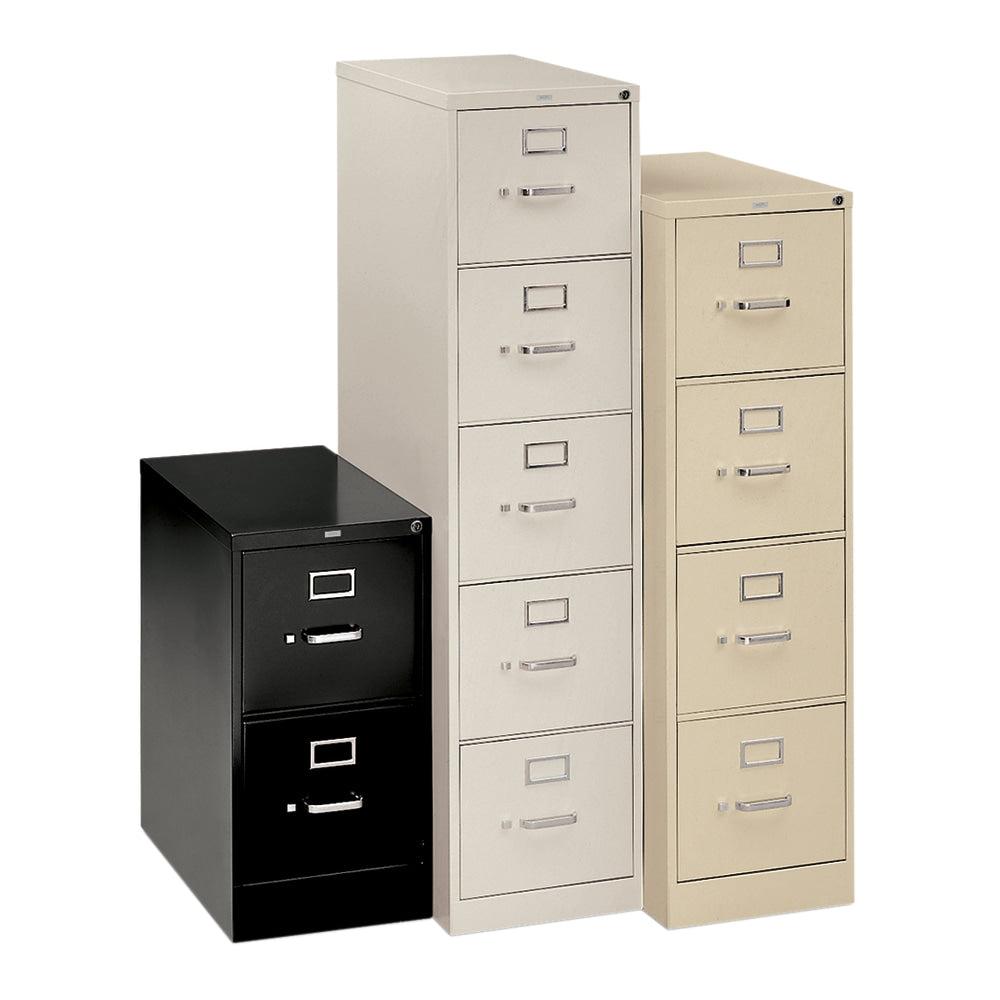 HON 310 26-1/2inD Vertical 5-Drawer Letter-Size File Cabinet, Light Gray