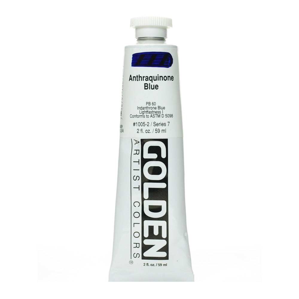 Golden Heavy Body Acrylic Paint, 2 Oz, Anthraquinone Blue