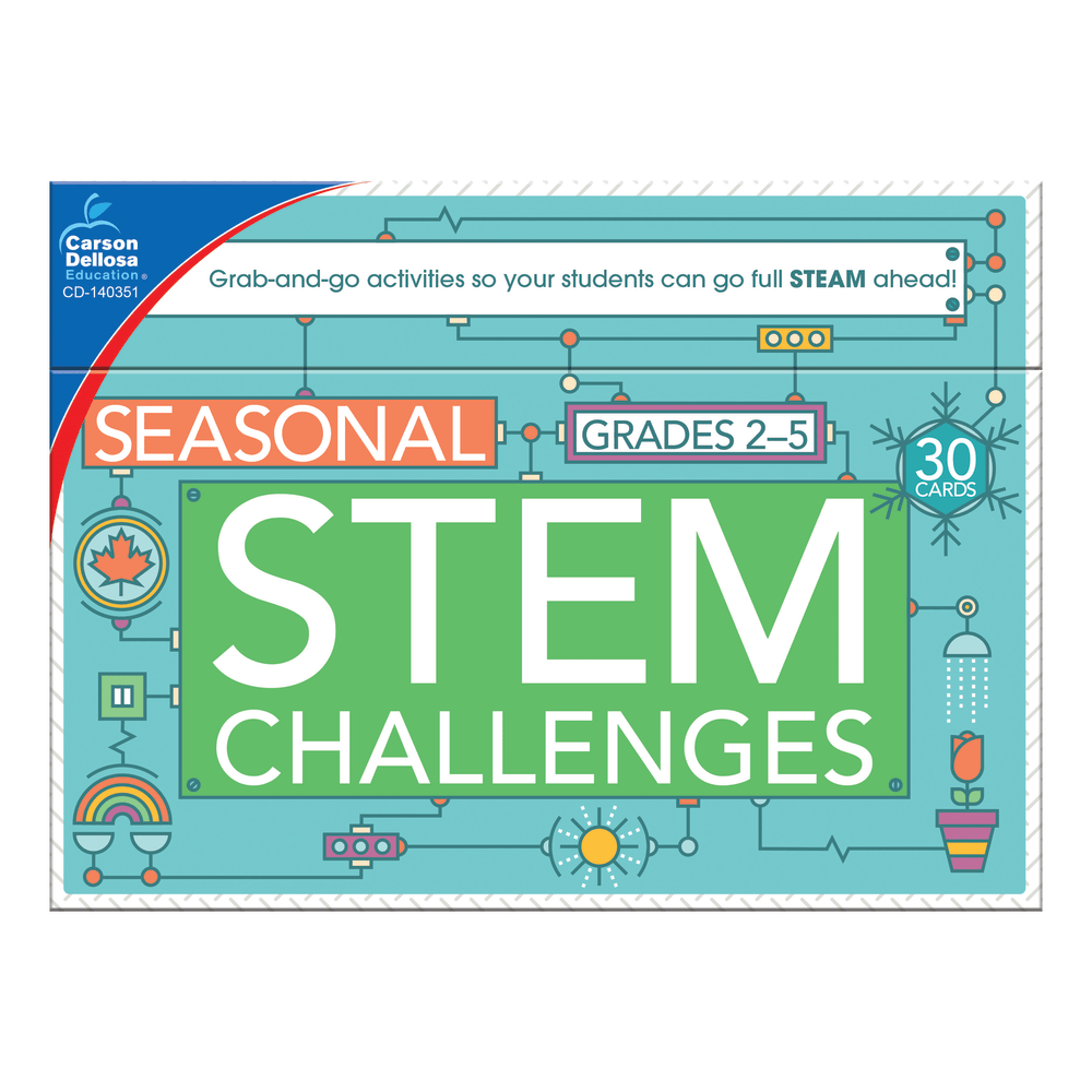 Carson-Dellosa STEM Challenges Learning Cards, Seasonal Themes, Grades 2-5