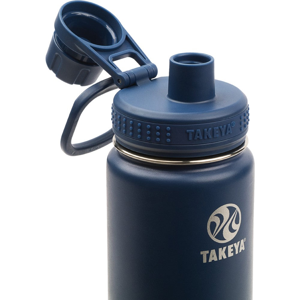 Takeya Actives Spout Reusable Water Bottle, 18 Oz, Midnight