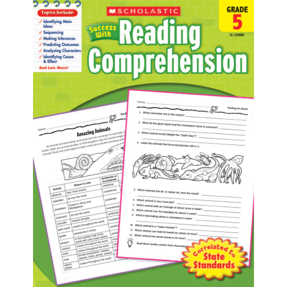 Scholastic Success With: Reading Comprehension Workbook, Grade 5