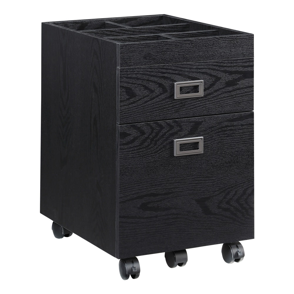 Realspace Brezio 19inD Vertical 2-Drawer Mobile File Cabinet, Black