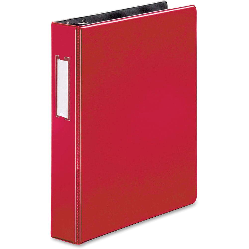 Business Source 1.5in D-Ring Binder, 1 1/2in Ring, Red