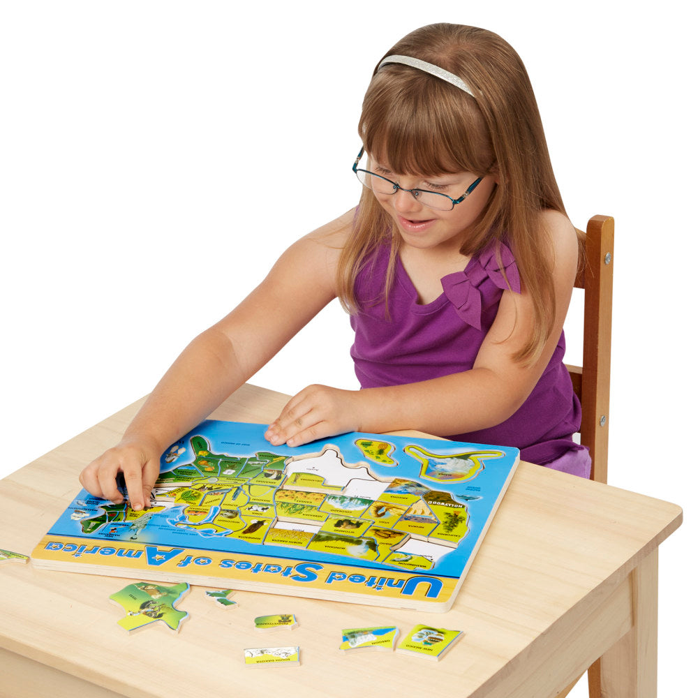 Melissa & Doug U.S.A. Map Wooden Puzzle, Set Of 45 Pieces