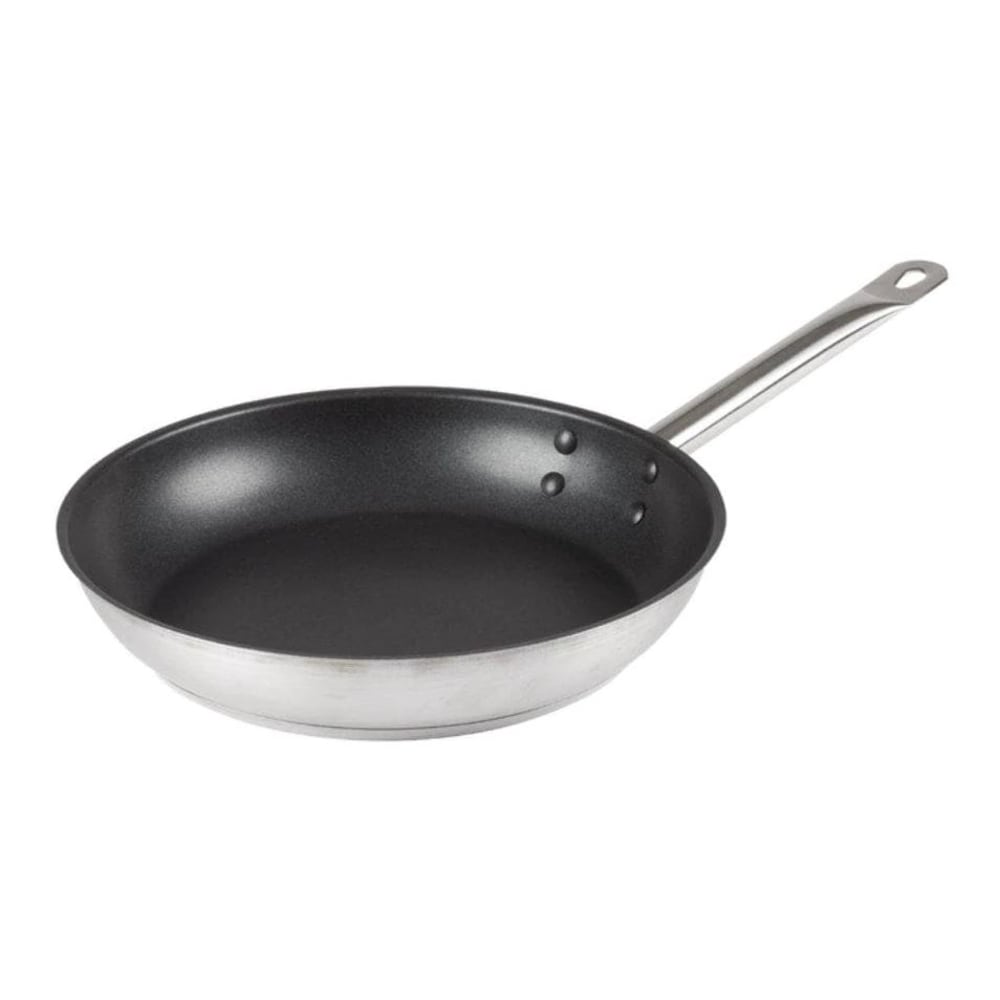 Hoffman Browne Steel Non-Stick Frying Pans, 9-1/2in, Silver/Black, Set Of 12 Pans