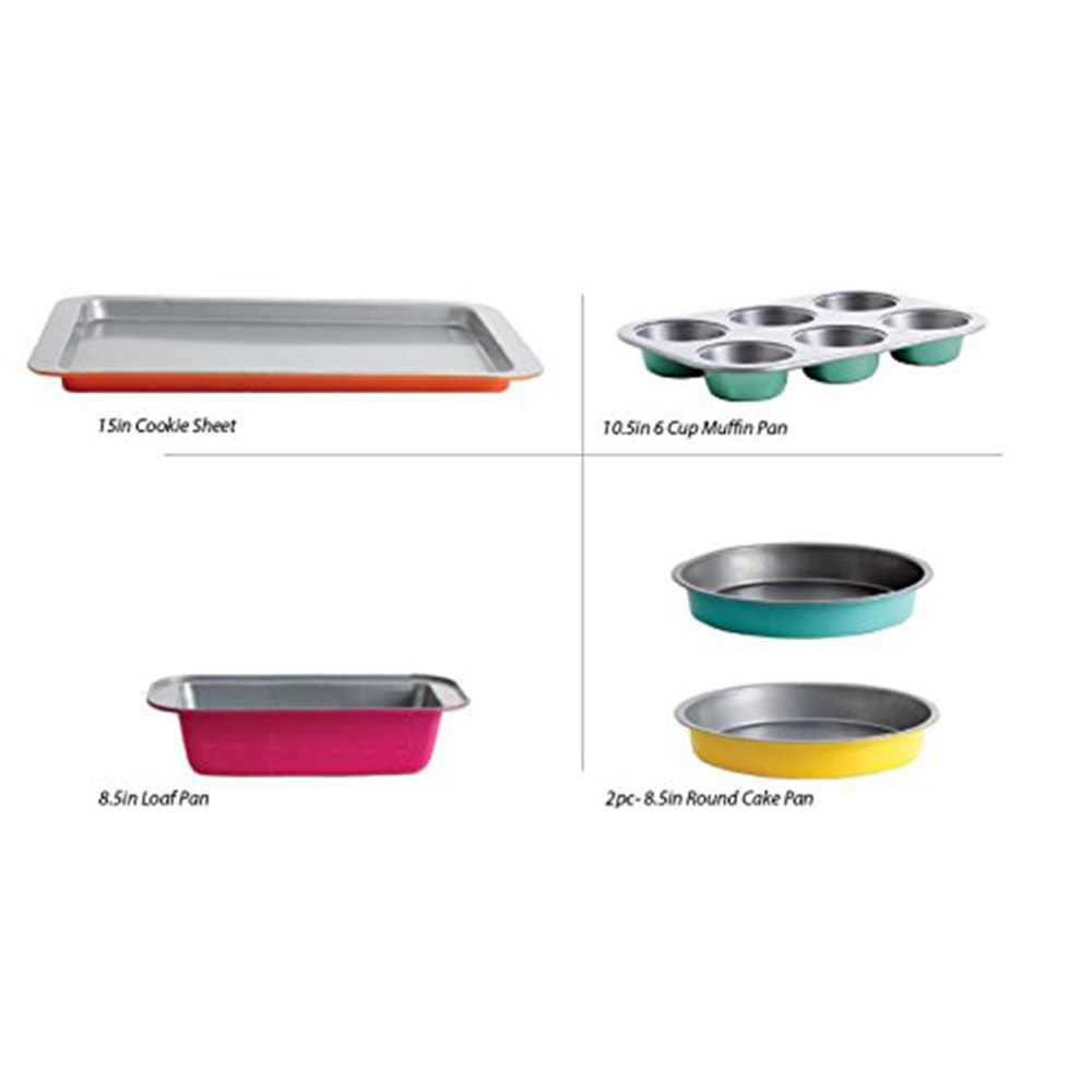 Gibson Home Color Splash Lyneham 5-Piece Carbon Steel Bakeware Set