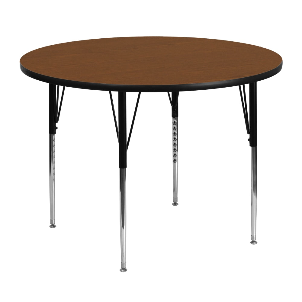 Flash Furniture 48ft" Round HP Laminate Activity Table With Standard Height-Adjustable Legs, Oak