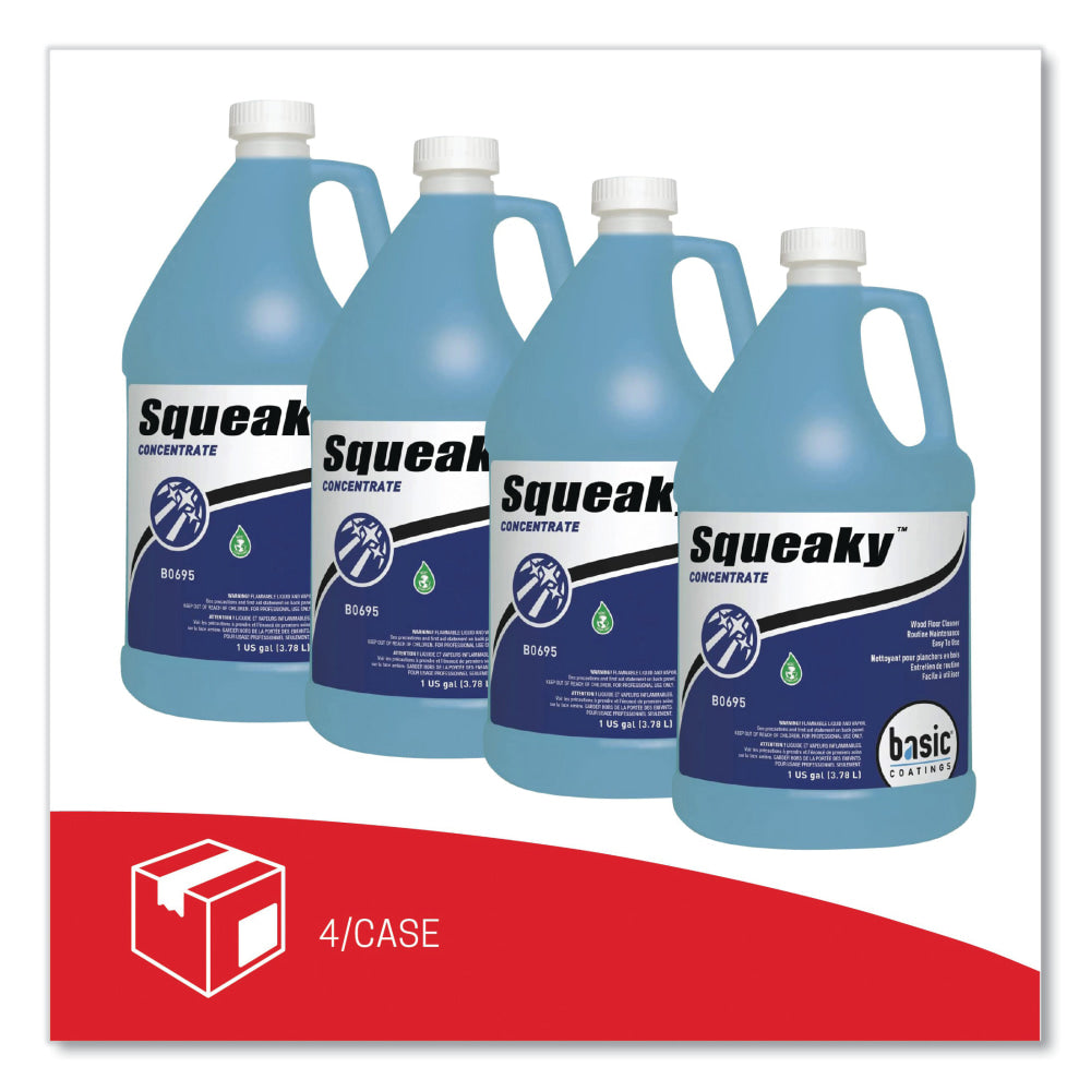 Betco Squeaky Concentrate Floor Cleaner, Characteristic Scent, 1 Gallon, Carton Of 4 Bottles