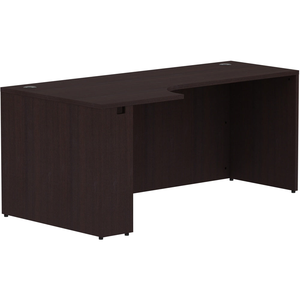 Lorell 72inW Left-Corner Credenza Computer Desk, Espresso