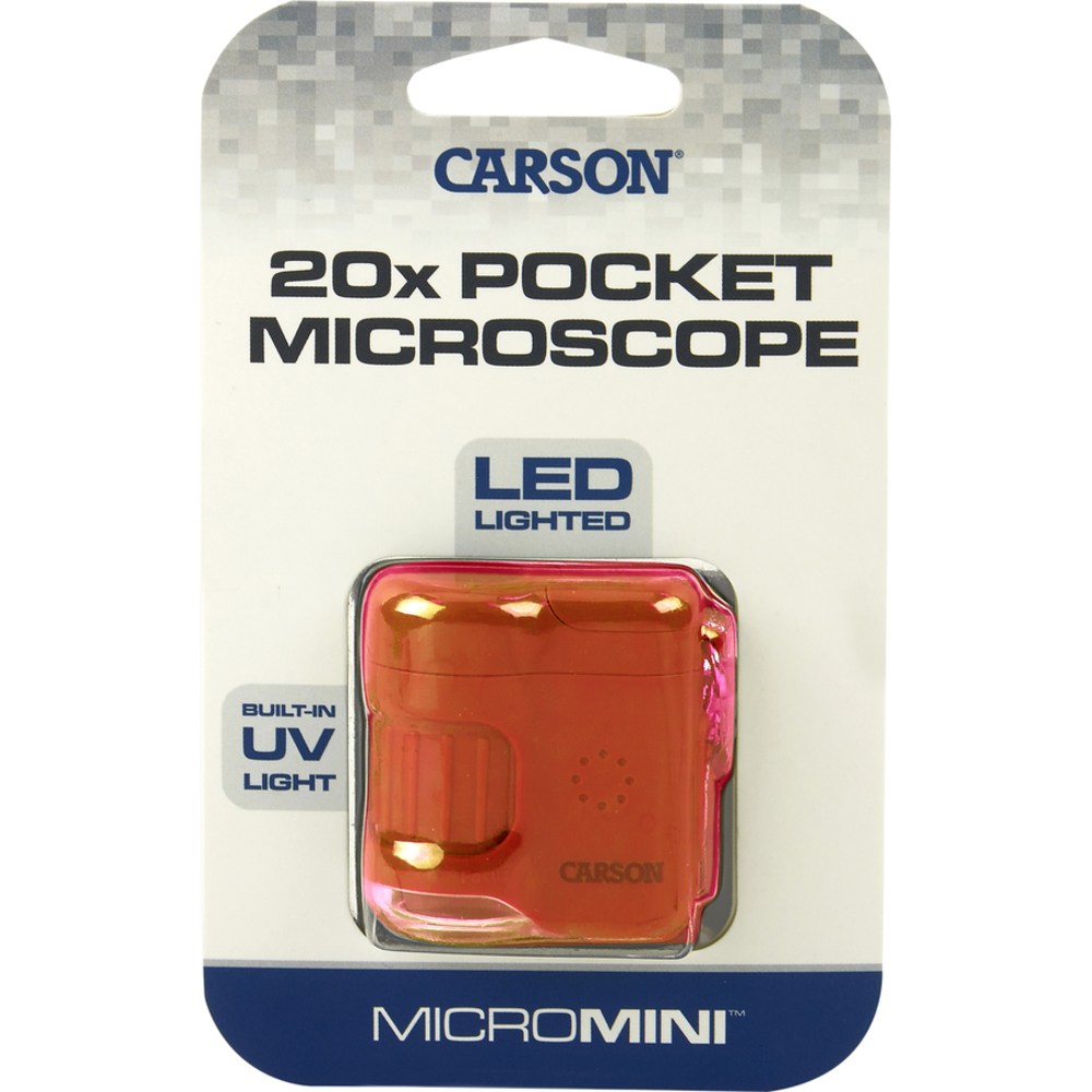 Carson MicroMini 20x Pocket Microscope - 20x - LED Illumination - Monocular Head