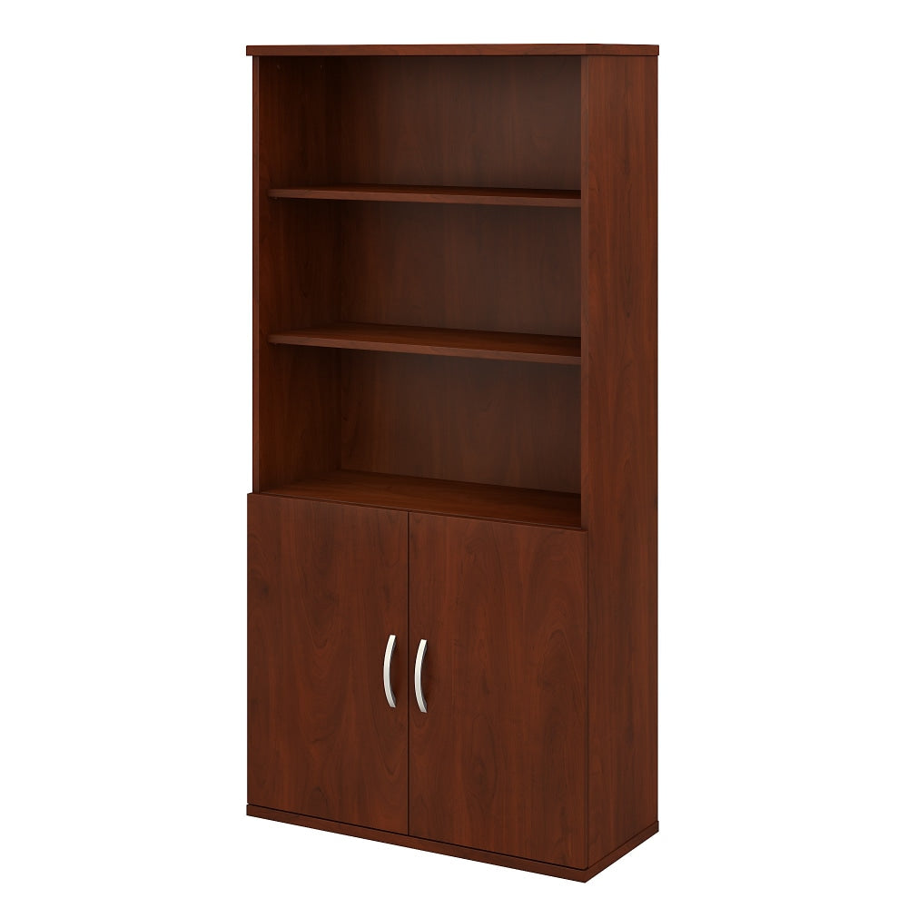 Bush Business Furniture Studio C 73inH 5-Shelf Bookcase With Doors, Hansen Cherry, Standard Delivery