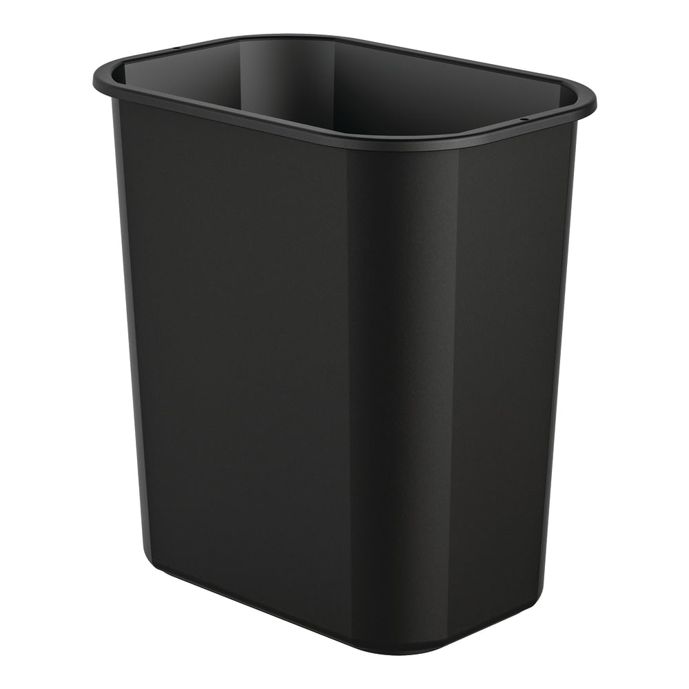 Suncast Commercial Desk-Side Rectangular Resin Trash Cans, 3 Gallons, Black, Pack Of 12 Trash Cans