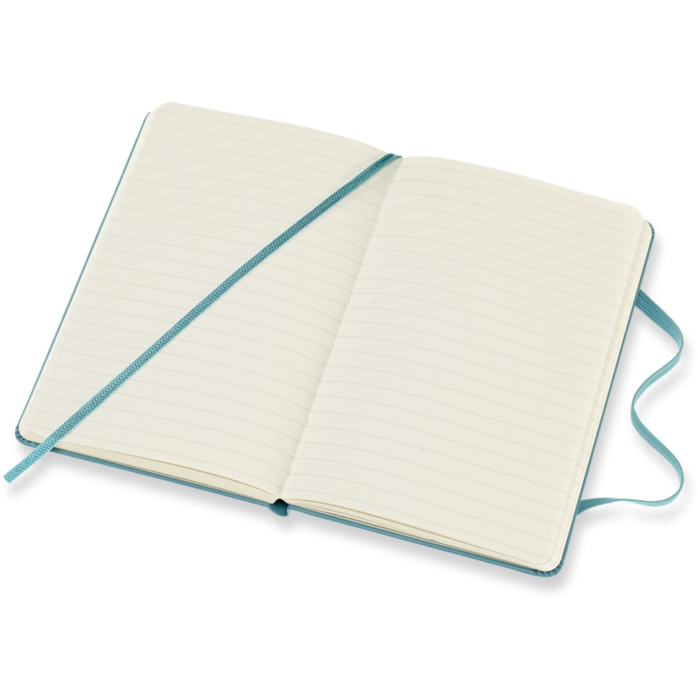 Moleskine Classic Hard Cover Notebook, 3-1/2in x 5-1/2in, Ruled, 192 Pages, Reef Blue