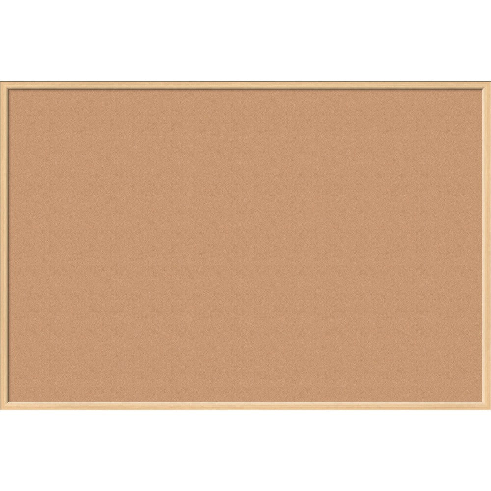 U Brands Cork Bulletin Board, 70in x 47in, Birch Wood Frame