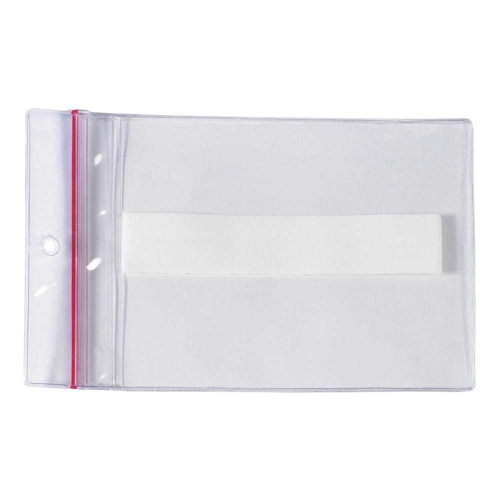 SUPERSCAN Press-On Vinyl Envelopes, Reclosable, 4in x 6in, Clear, Pack Of 25 Envelopes