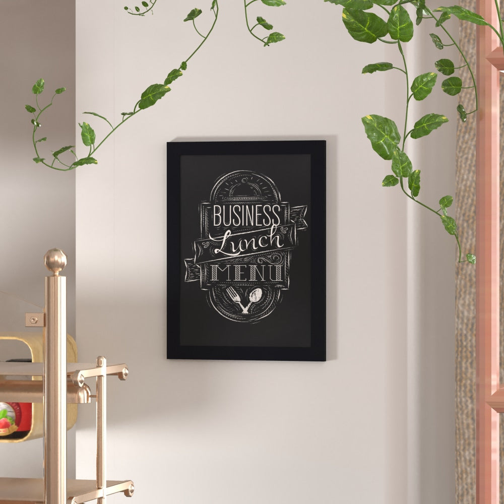 Flash Furniture Canterbury Wall Mount Magnetic Chalkboard Sign, 18in x 24in, Black