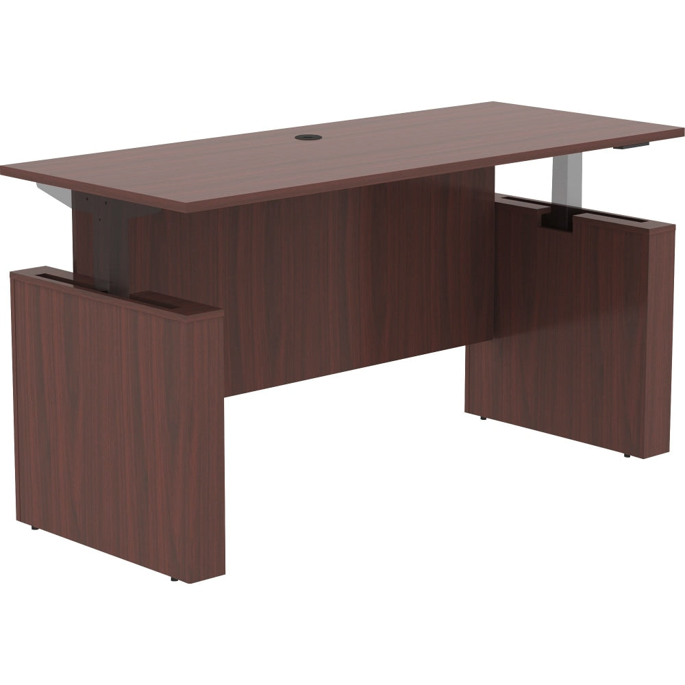 Lorell Essentials Sit-to-Stand 72inW Desk Shell, Mahogany