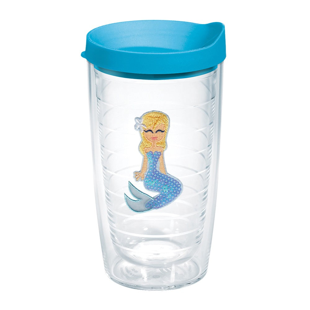 Tervis Mermaid Tumbler With Lid, Blue Sequin, 16 Oz, Clear