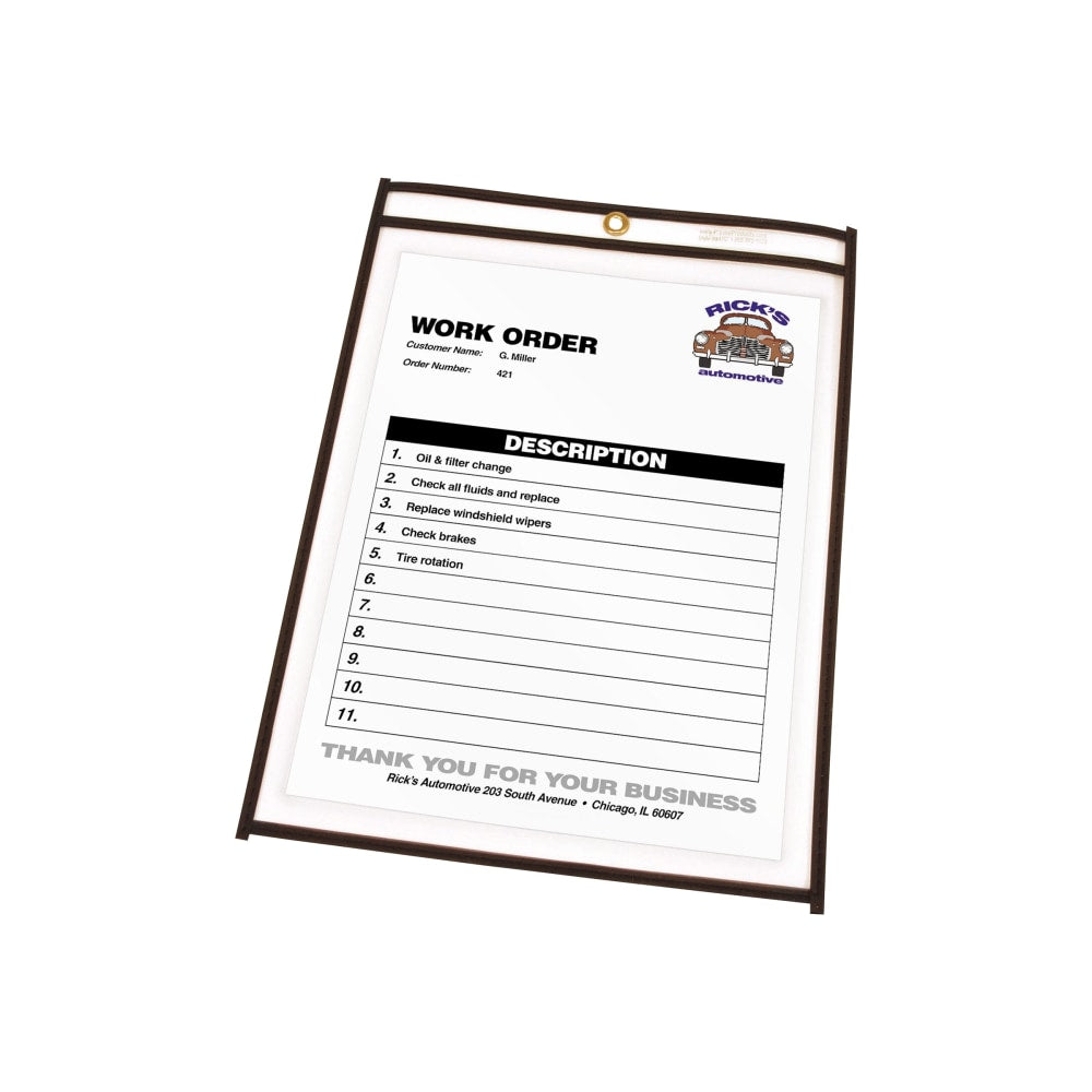 C-Line Stitched Vinyl Shop Ticket Holders, 8 1/2in x 11in, Clear, Box Of 25