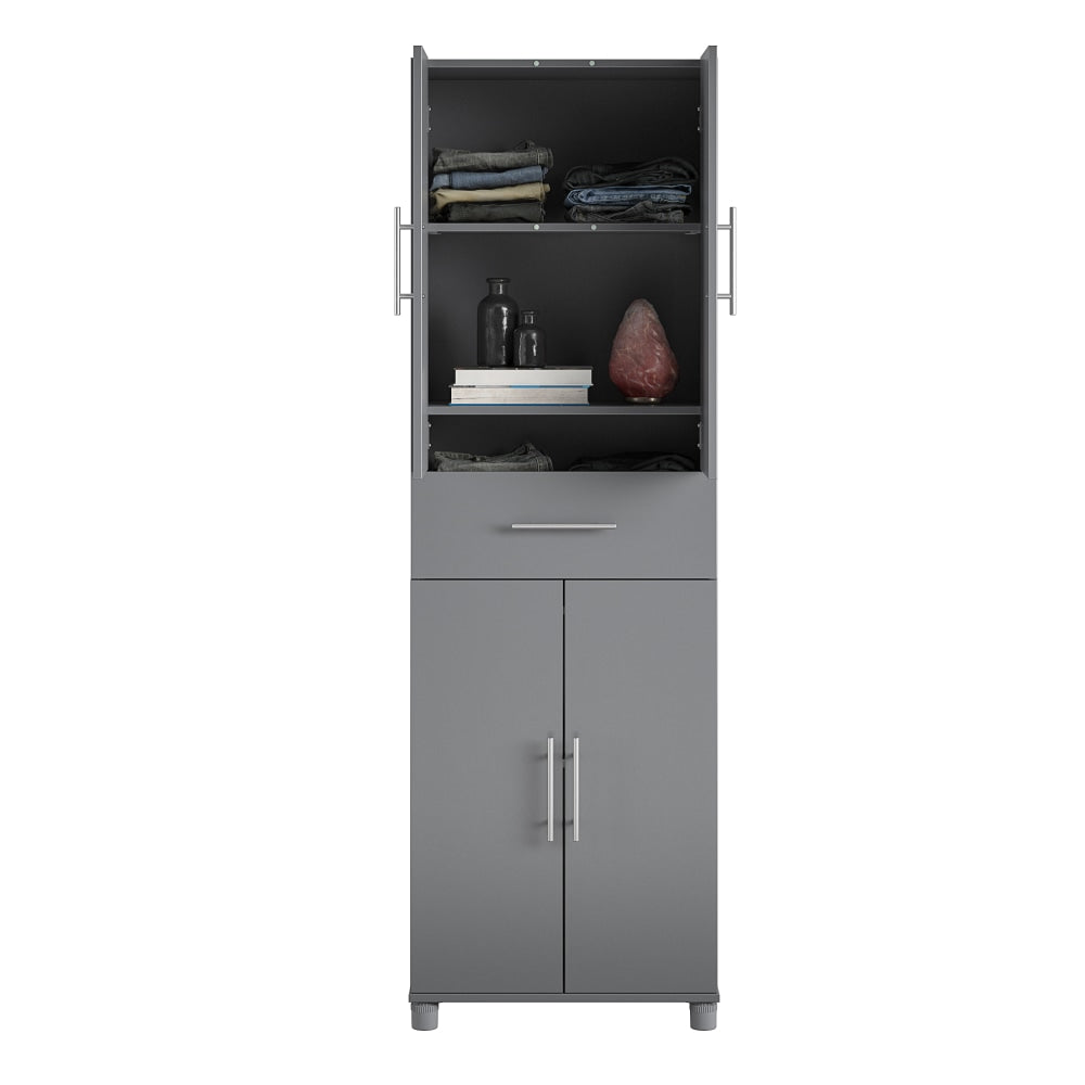 Ameriwood Home Camberly 4-Door/1-Drawer 24inW Storage Cabinet, Gray