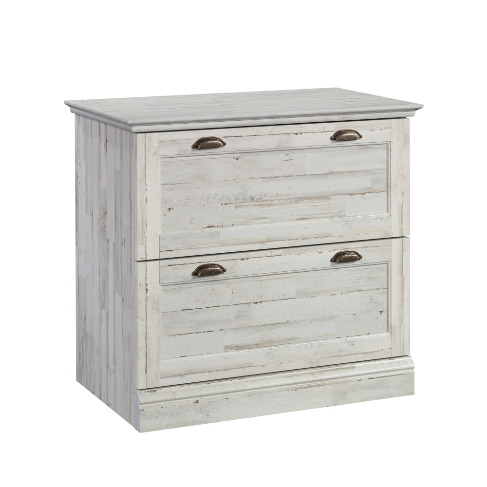 Sauder Barrister Lane 32-3/8inW x 19-1/2inD Lateral 2-Drawer File Cabinet, White Plank