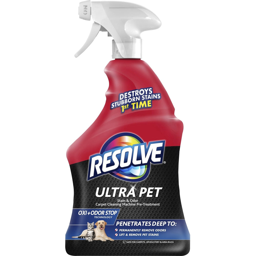 Resolve Ultra Stain/Odor Remover - For Cat, Dog - Recommended for Stain Removal, Odor Removal, Urine Stain, Feces, Urine Smell, Vomit, Red Wine, Juice, Residue, Food Stain - Fresh Scent - 1 quart - 6