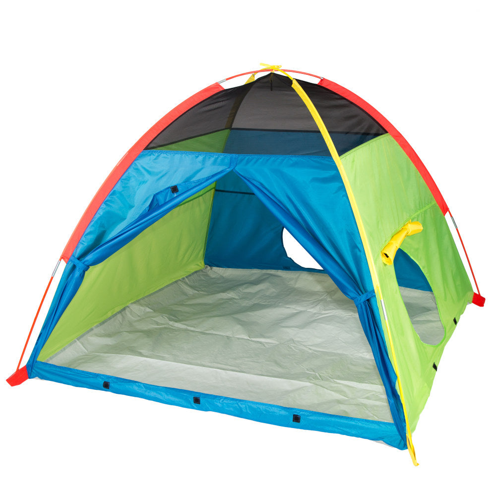 Pacific Play Tents Silver Series Super Duper 4-Kid Play Tent, 58inH x 58inW x 46inD, Multicolor