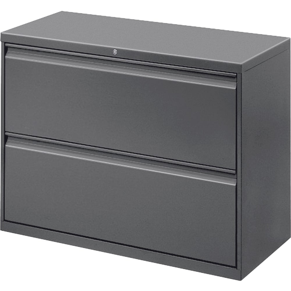 WorkPro 42inW x 18-5/8inD Lateral 2-Drawer File Cabinet, Charcoal