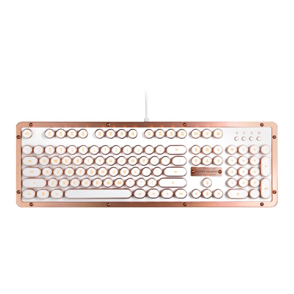 Azio Retro Classic Vintage Typewriter Mechanical USB Keyboard, Posh, MK-RETRO-L-02-US