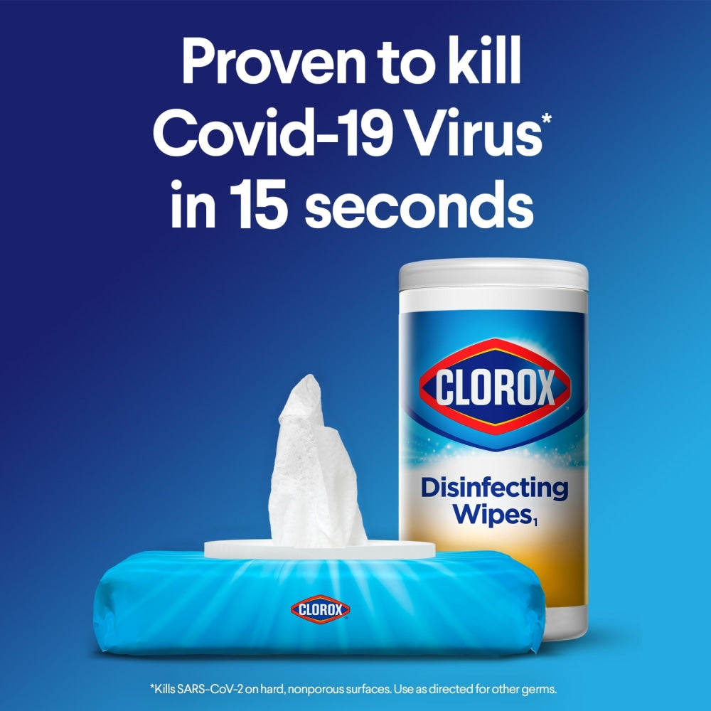 Clorox Disinfecting Wipes, 7in x 8in, Fresh Scent, Tub Of 35 Wipes