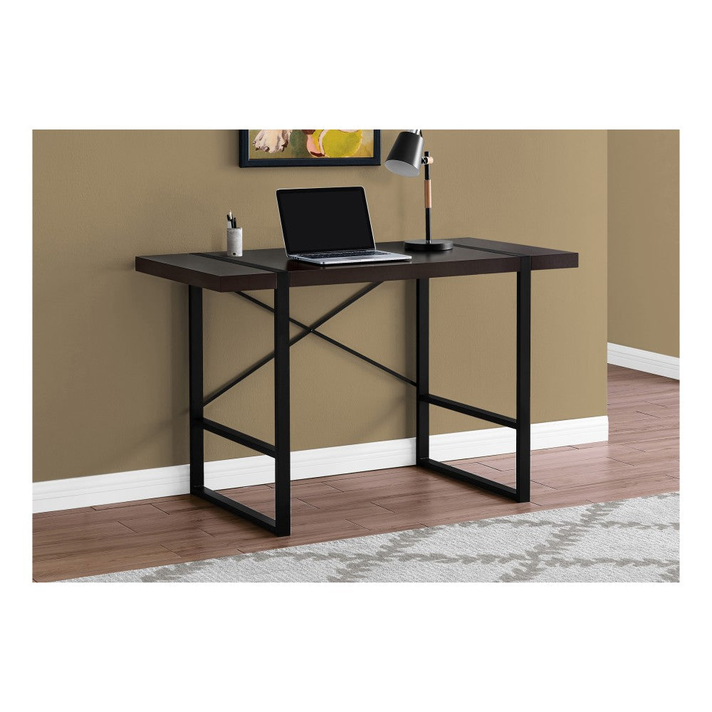 Monarch Specialties Jared 49inW Computer Desk, Cappuccino/Black