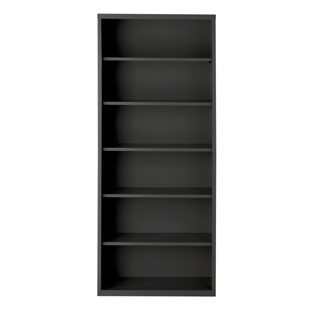 Hirsh 82inH 6-Shelf Metal Bookcase, Charcoal