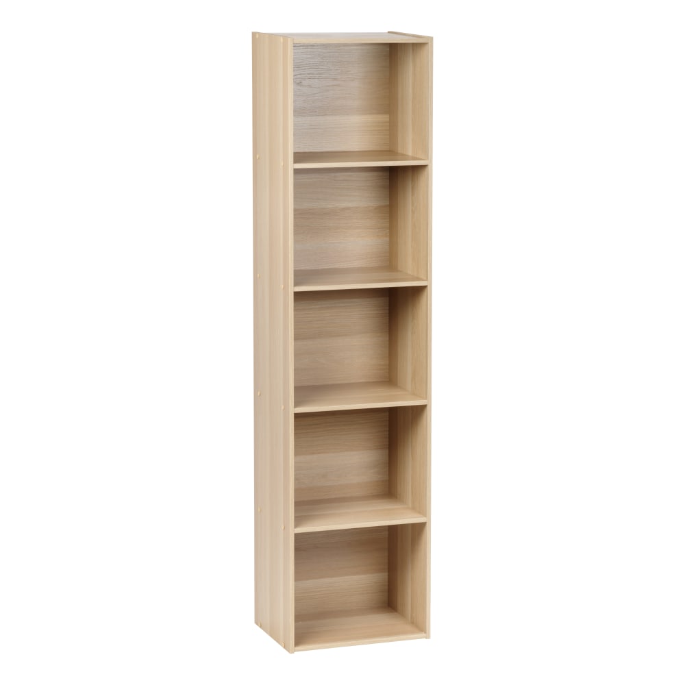 IRIS 67inH 5-Tier Bookcase, Light Brown