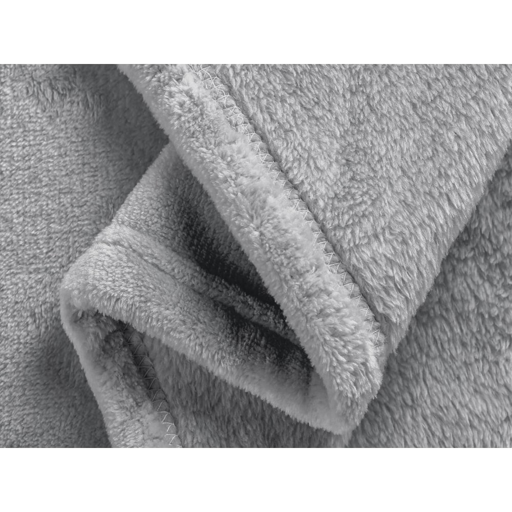 Sedona House Premium Microfiber Velvet Plush Flannel Throw Blanket, 60in x 80in Twin, Gray