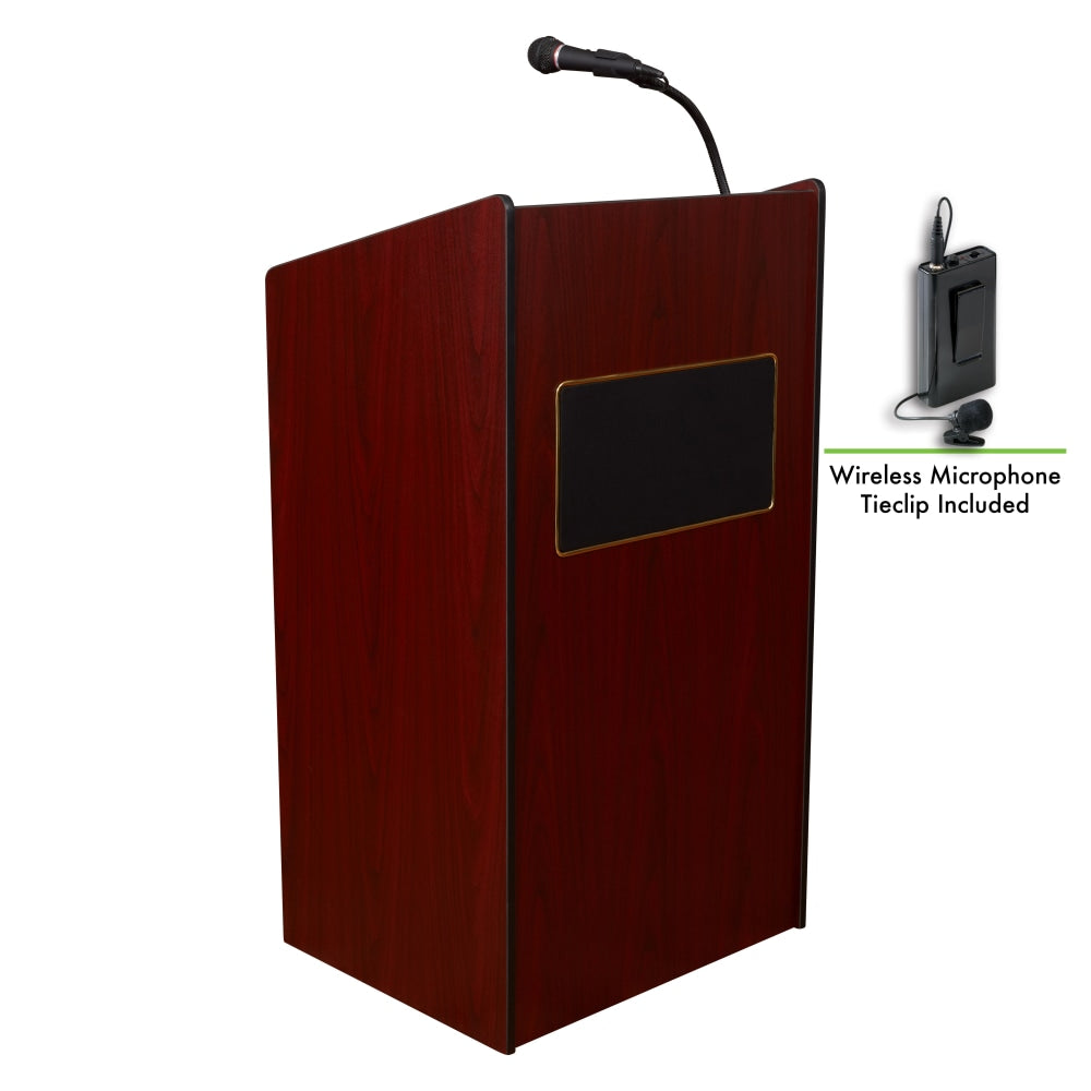 Oklahoma Sound? The Aristocrat Sound Lectern With Tie Clip/Lavalier Wireless Microphone, Mahogany