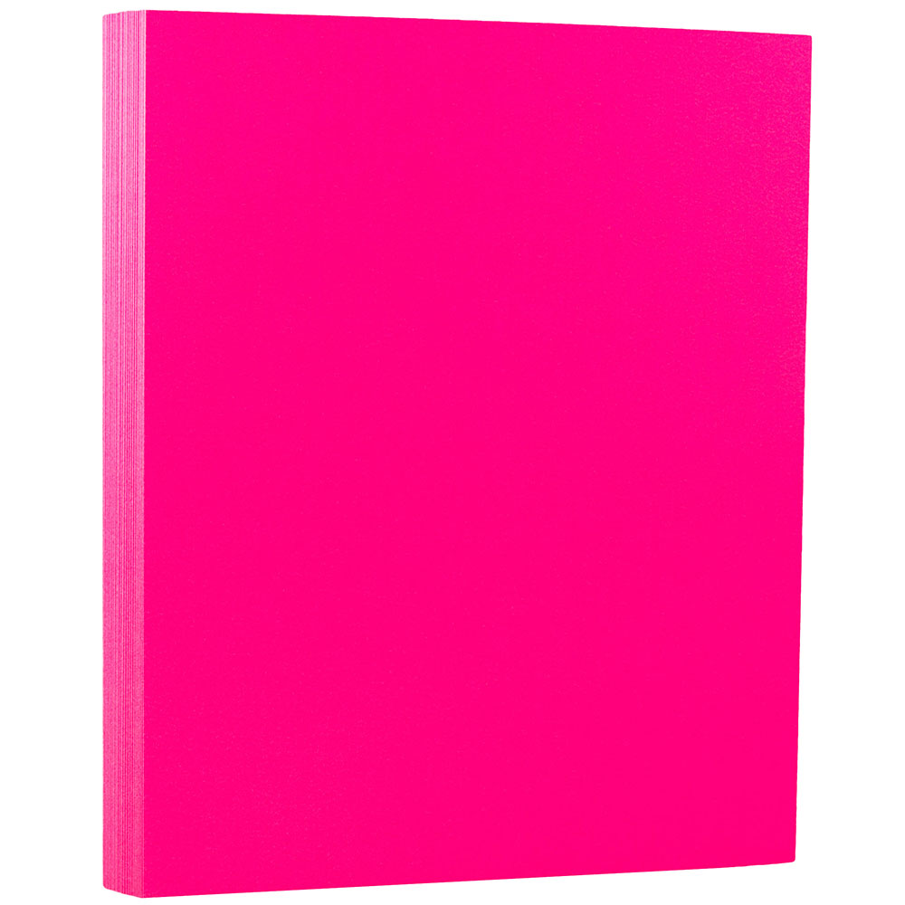 JAM Paper Card Stock, Neon Pink, Letter (8.5in x 11in), 43 Lb, Pack Of 50