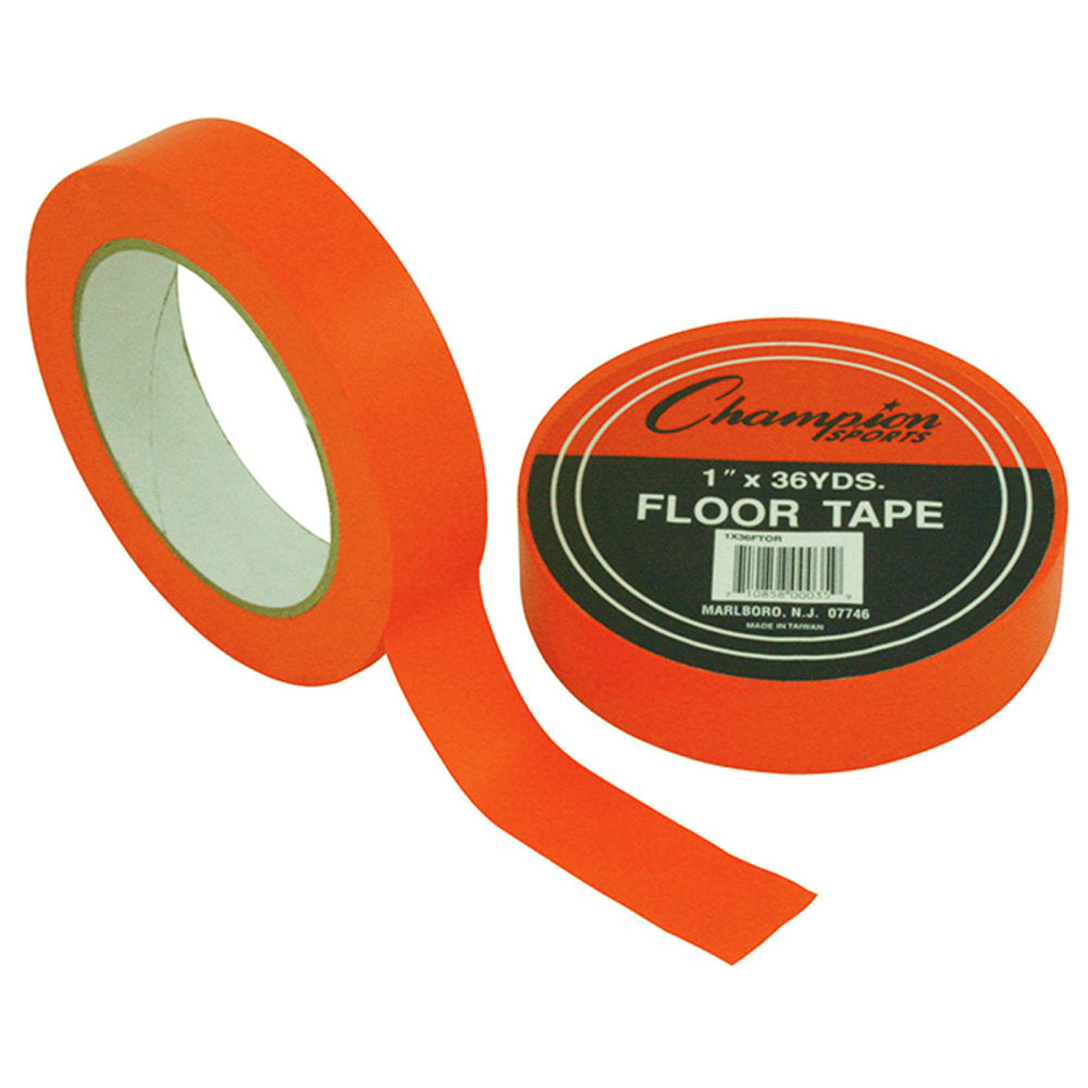 Champion Sports Floor Marking Tape, 1in x 36 yd., Orange, Pack Of 6 Rolls