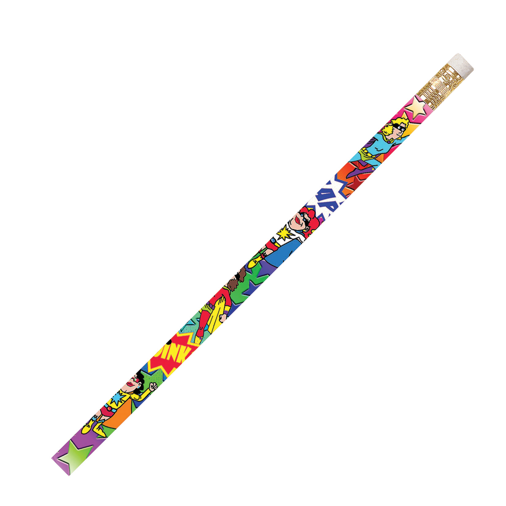 Musgrave Pencil Co. Motivational Pencils, 2.11 mm, #2 Lead, Super-Duper Heroes, Multicolor, Pack Of 144