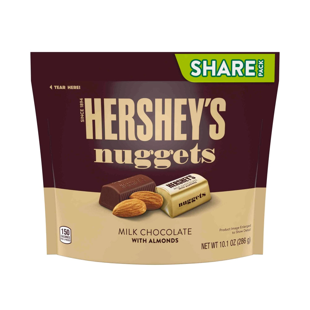 Hersheys Nuggets Milk Chocolate With Almonds Candy, 10,1 Oz, Pack Of 3 Bags