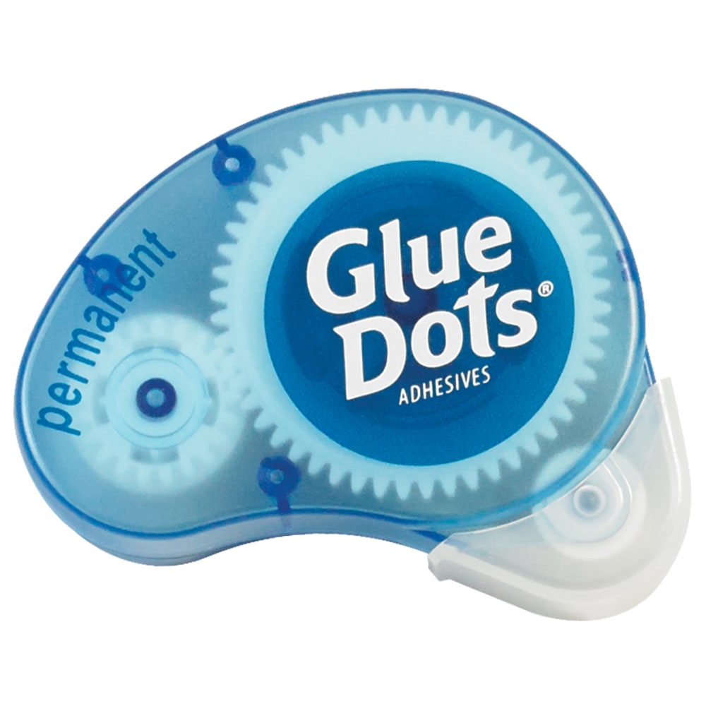 Glue Dots Dot N Go Dispensers, Permanent, Blue, Case Of 6