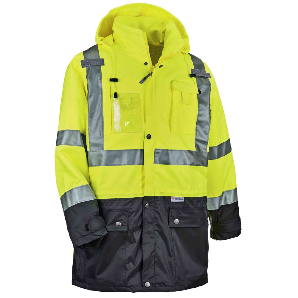 Ergodyne GloWear 8386 Type R Class 3 High-Visibility Outer Shell Jacket, 3X, Lime