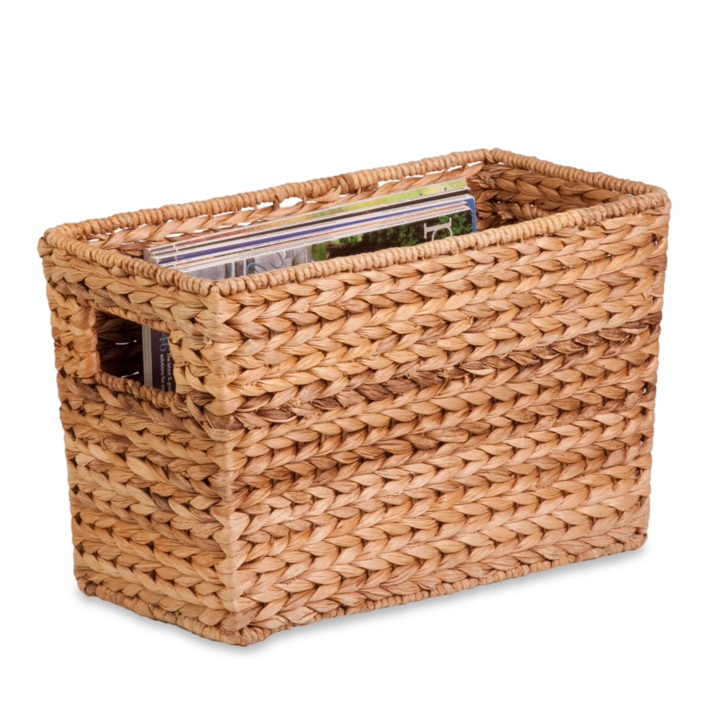 Honey-Can-Do Large Water Hyacinth Magazine Basket, 15 1/2inL x 5 5/16inW x 10inH, Brown/Natural